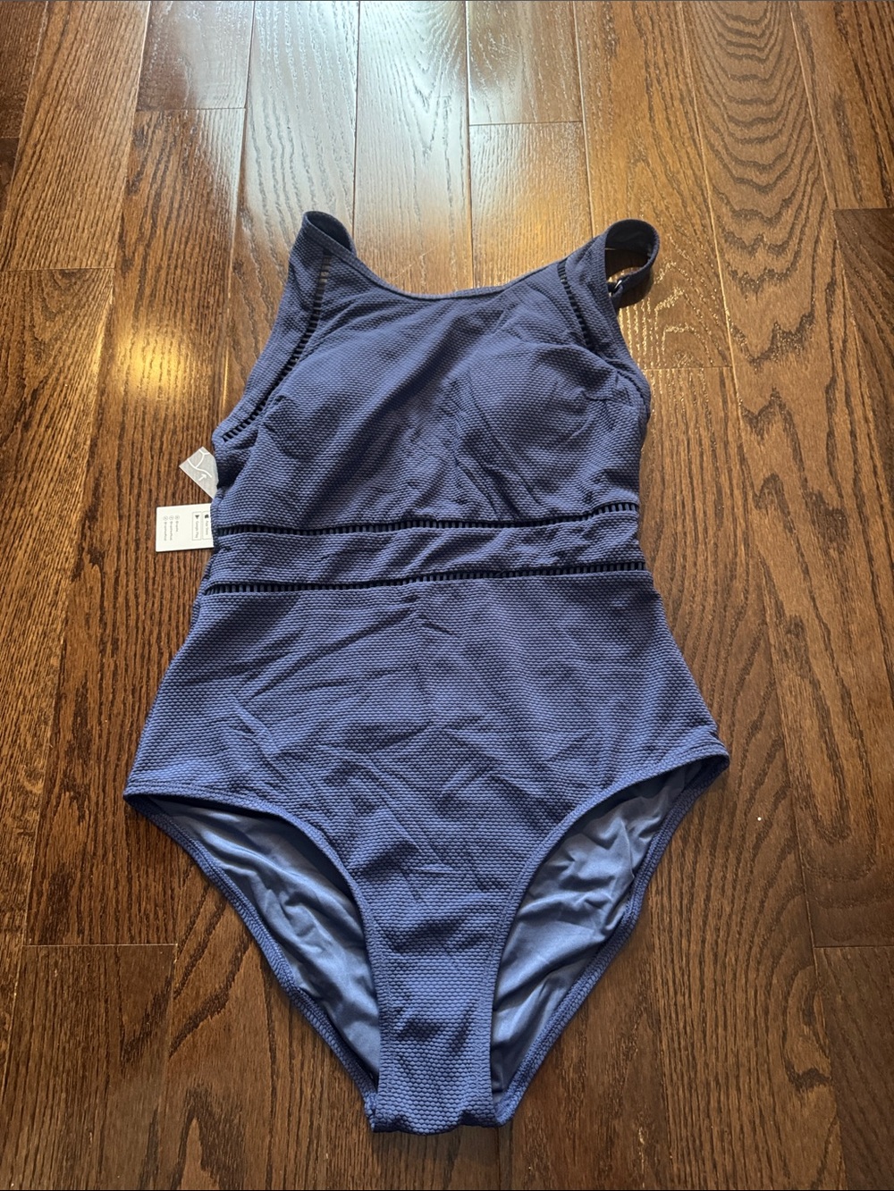 CUPSHE women’s Navy Textured One-Piece Swimsuit